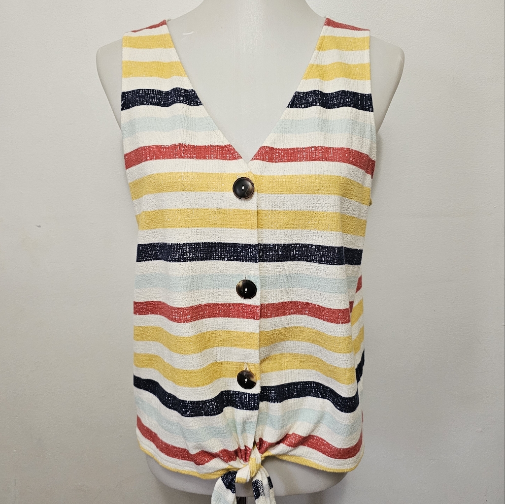 Old Navy Multicolored Stripe Sleeveless Toe Front Tank Top Size Large